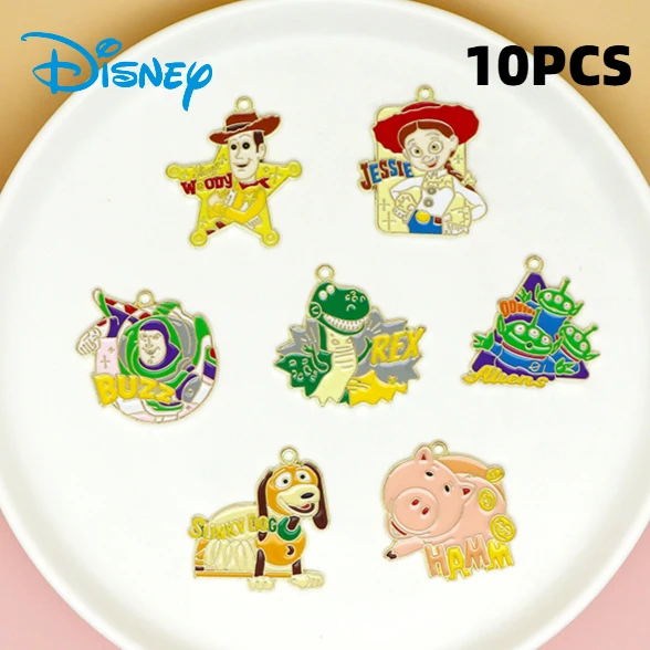 1/10pcs Cartoon Toy Story Characters Charm Jewelry Making Enamel Necklace Pendant DIY Earring Craft Supplies Keychain Accessory