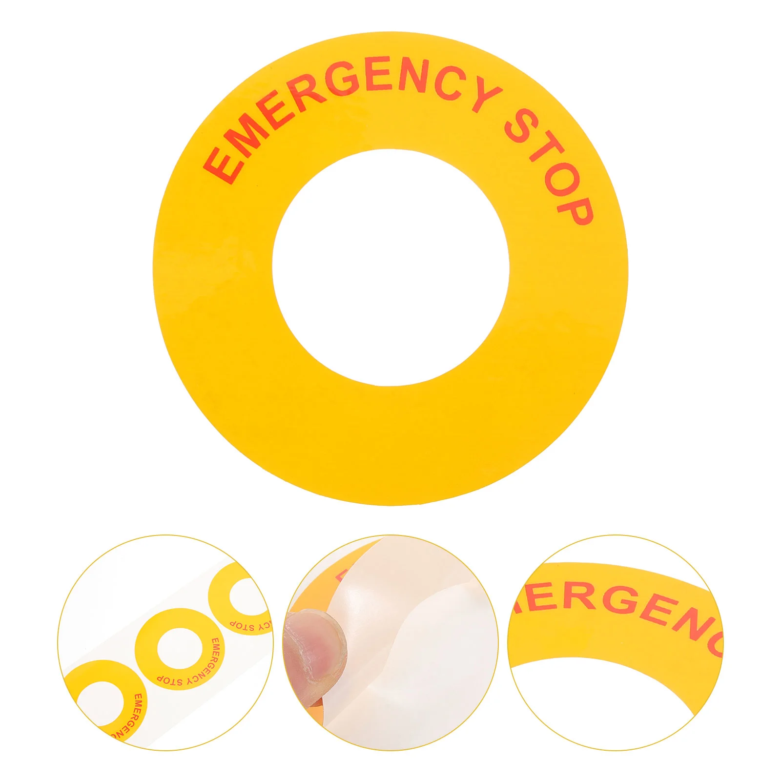 4 Pcs Industrial Equipment Label Emergency Stop Sign Machinery Pp Synthetic Paper Sticker Stickers