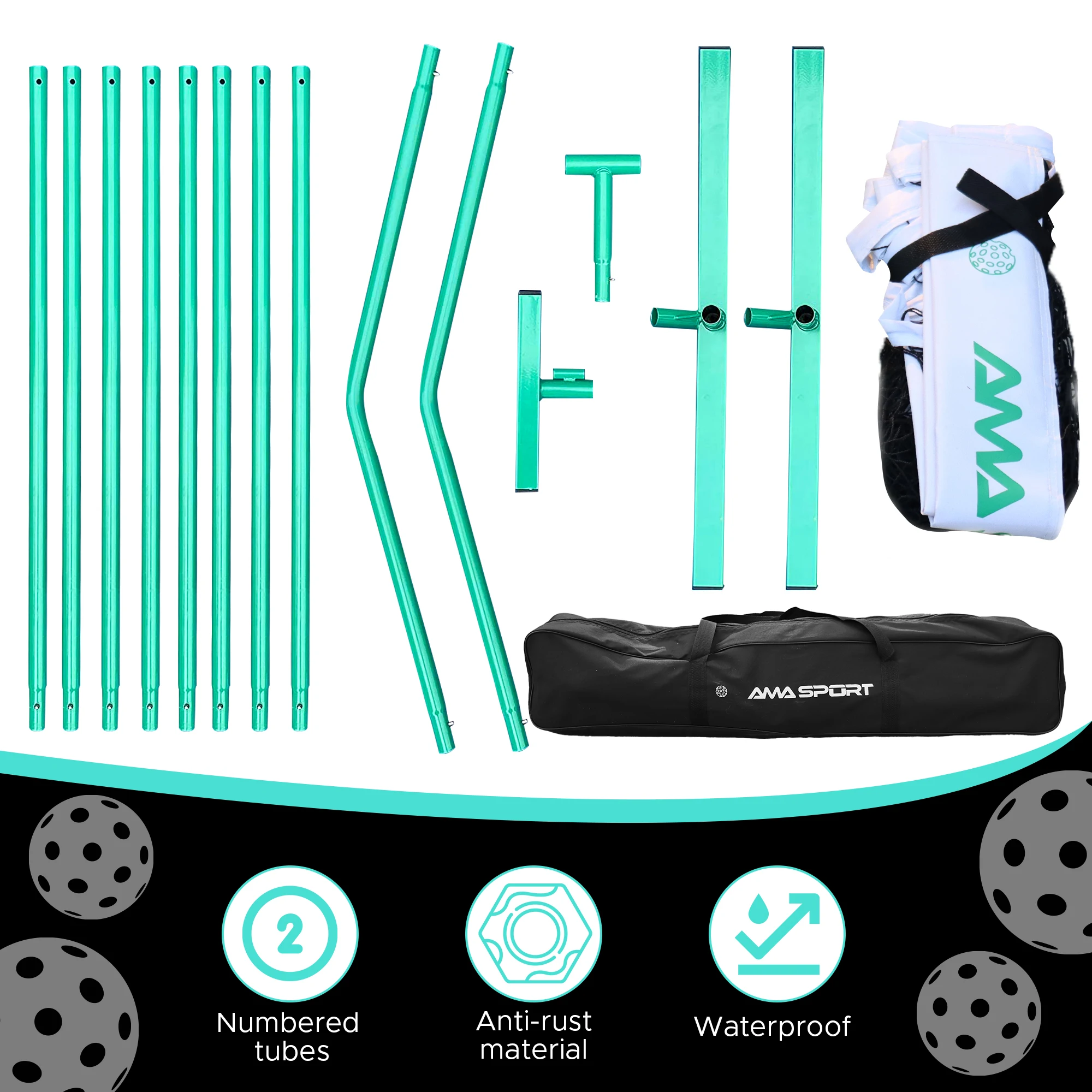 Tragbares Pickleball-Netz Deluxe Heavy Duty Wheels Outdoor Pickleball-Netz