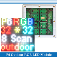 P6 Outdoor LED screen panel module 192*192mm 32*32 pixels 1/8 Scan 3in1 SMD Full color P6 LED display panel module