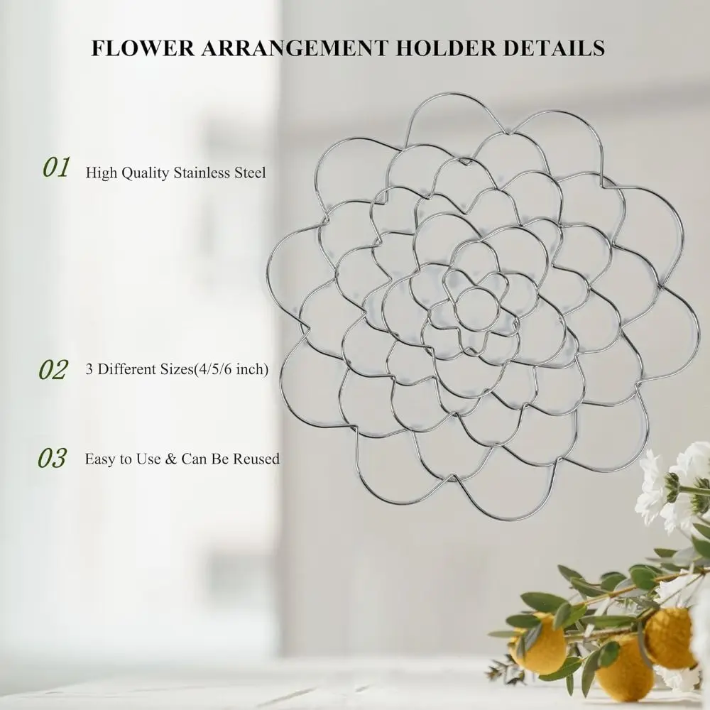 Nuevo arreglo de florero de 6 pulgadas, ramo reutilizable, tapa de flor Twister, suministros, soporte de arreglo Floral de acero inoxidable