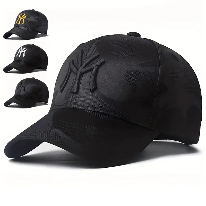 Gorras de béisbol unisex con bordado de letras y camuflaje, gorras informales ajustables para primavera y otoño, gorra deportiva para golf con protección solar