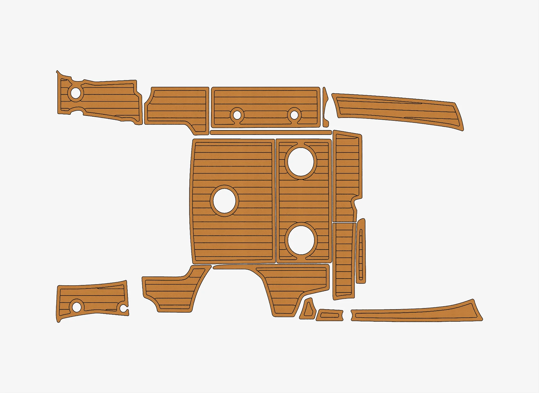 

Self-Adhesive faux Teak EVA Marine Mat - 2014 Jeanneau Cap Camarat 7.5 S2 6mm (1/4") Non-Slip Boat Decking for Cockpit