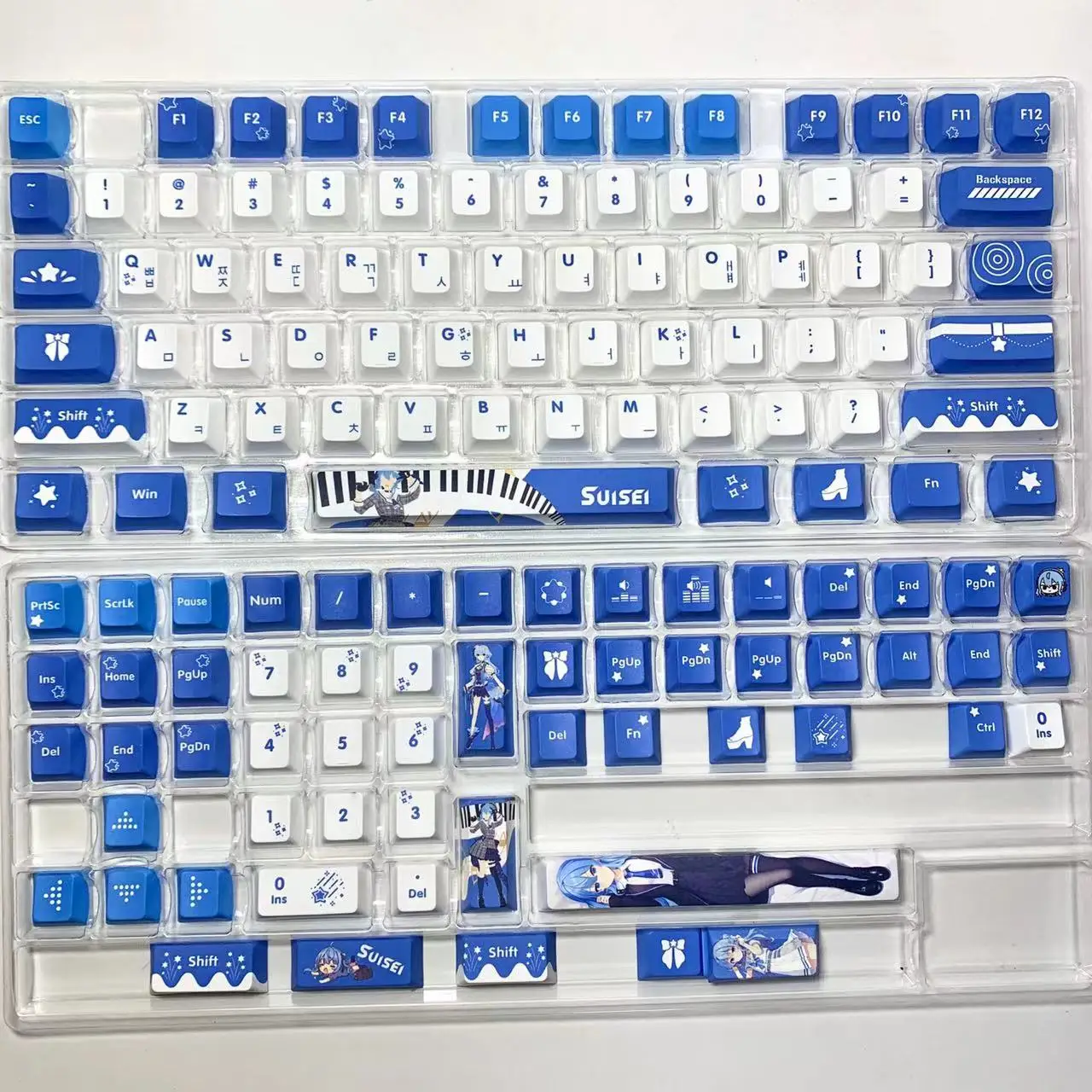 Coreano Vtuber holovive Keycaps Hoshimati Suisei 132 Key Cap Key Cover PBT DYE SUB Cherry MX Axis Switch per tastiera meccanica