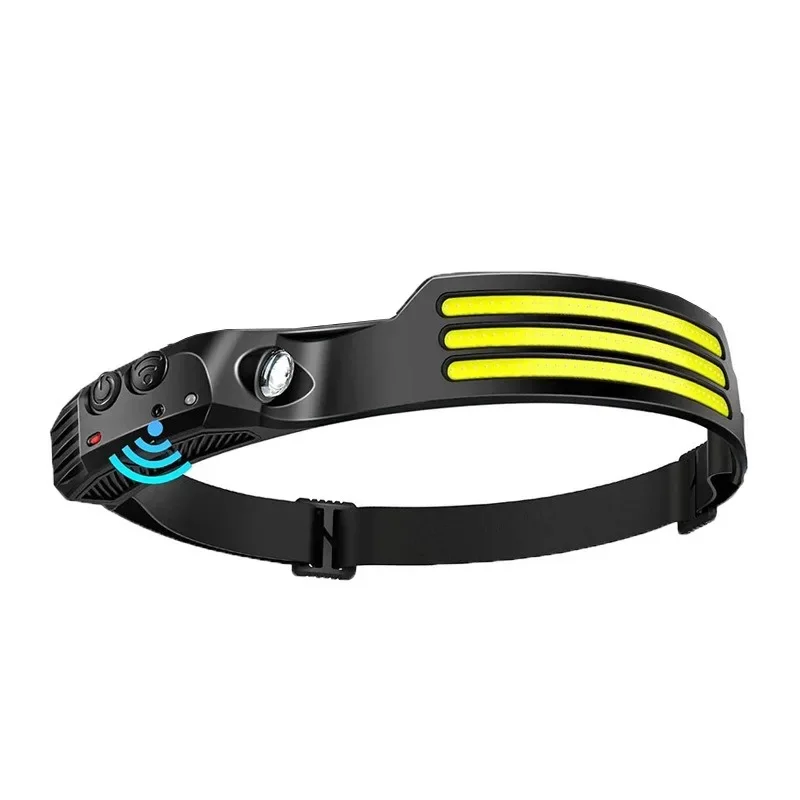 Portable Head Mounted Work Light Charging Floodlight Outdoor Running Light Dual Light Source Sensing Fishing Light Strong Light