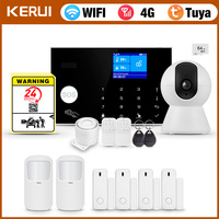 KERUI 4G/WIFI Home Alarm System with Temperature and Humidity Display for House Security Protection Burglar Alarms Tuya Smart