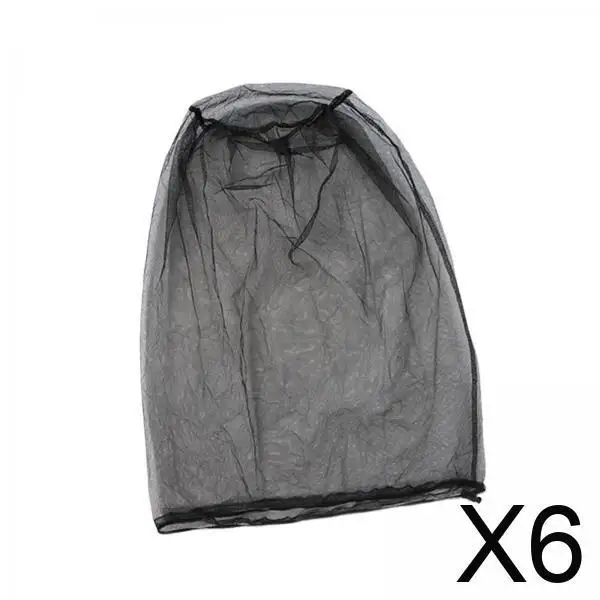 

6xMosquito Head Net Men Women Mosquito Face Shield for Outdoor Fishing Camping