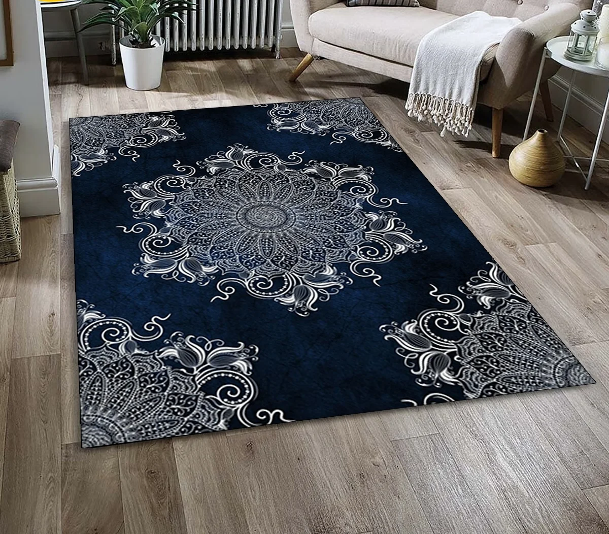 Mandala Yoga Flower Bohemia Meditation Nature Rug Carpet for Living Room Bedroom Decor,Non-slip Decoration for Sofa 20922381