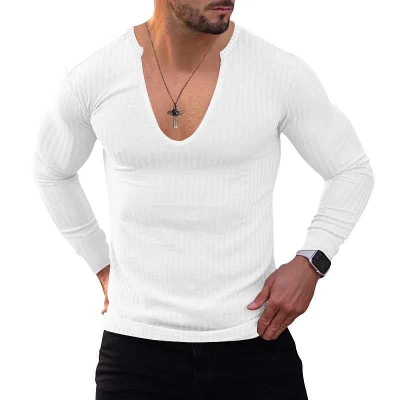 

Amazon Knitwear Cross-border Europe and The United States Thin Section V-neck Personality Trend Versatile Men Long-sleeved Men