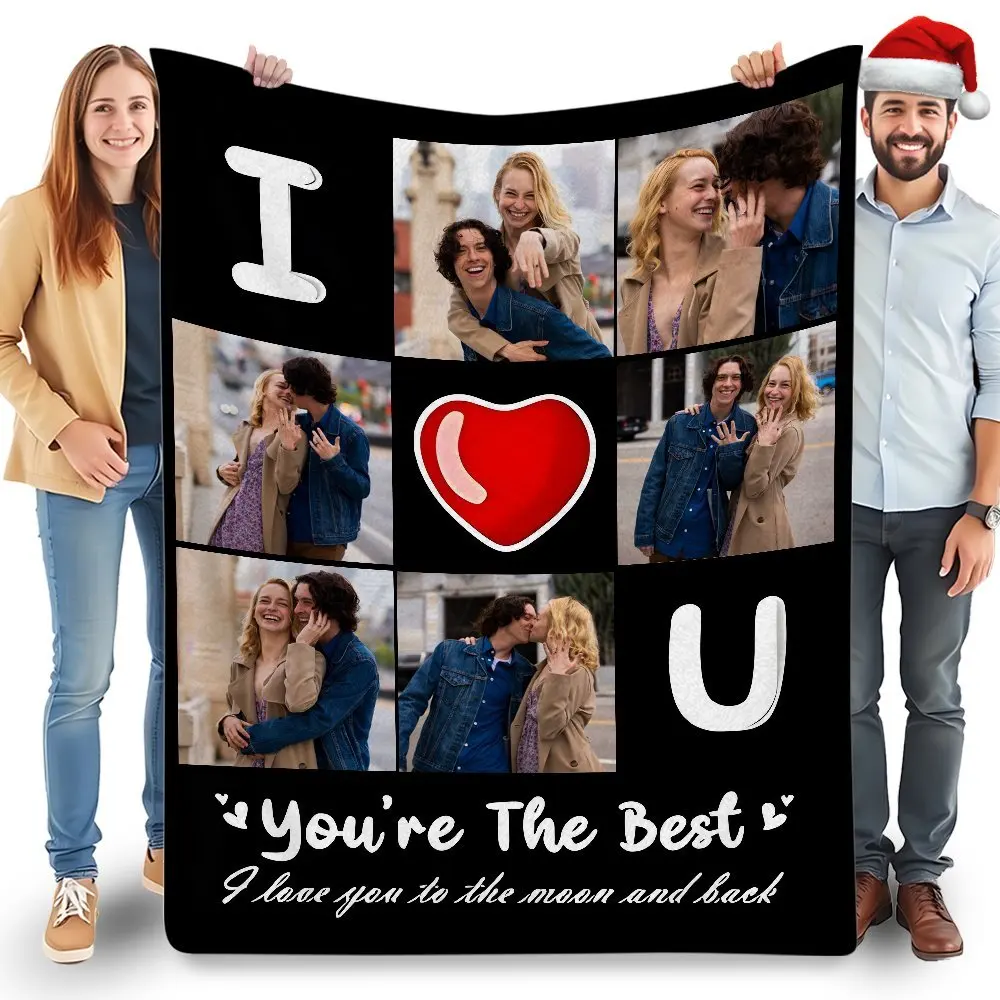 

Customized photo flannel blanket,suitable for all seasons,couple's anniversary gift,suitable for rooms,living rooms and offices
