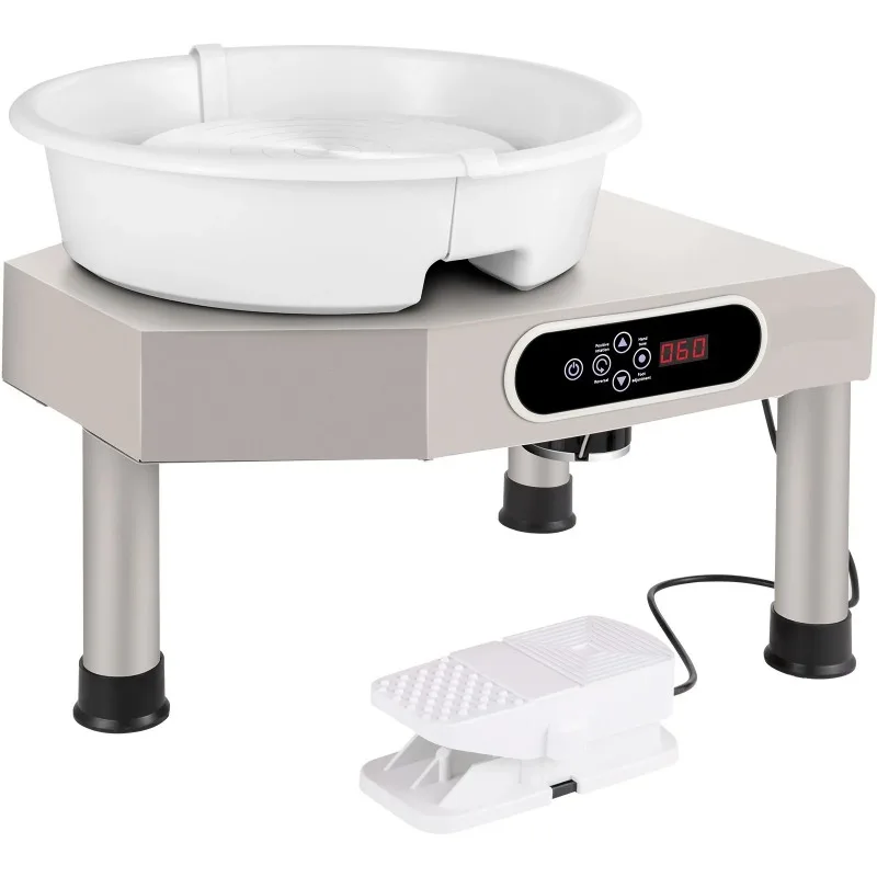 Pottery Wheel Ceramic Forming Machine 25cm LCD Touch Screen Clay Wheel 350W Electric DIY Clay Sculpting Tools with Foot Pedal