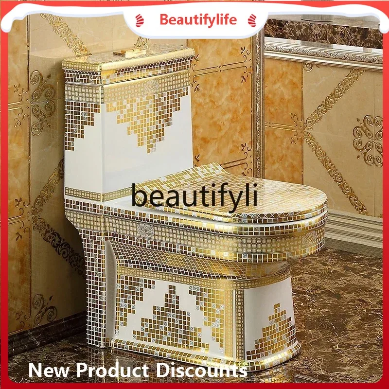 cn0420 مرحاض منزلي ذهبي اللون من السيراميك، مرحاض دوامي فائق، شقة صغيرة، مزيل العرق، لون المرحاض