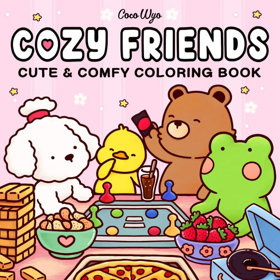 Halloween Coloring Book COZY FRIENDS Coloring Book For Adults And Teens Featuring Adorable Creepy Creatures for Halloween Gifts