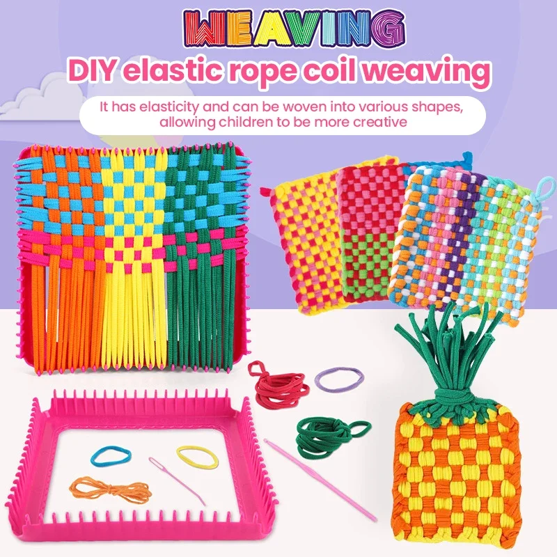 نول النسيج عدة لعب الاطفال الكبار يدويا مطاطا حبل الحلقات DIY بها بنفسك هدايا عيد الميلاد لفتاة المنسوجة سلسلة مضفر الحلقات آلة