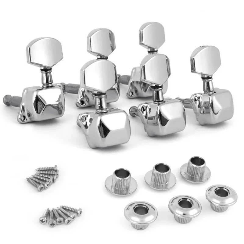 

Guitar Tuning Pegs Acoustic Guitar String Semiclosed Machine Heads Tuners 3Lx3R Chrome Guitar Accessories