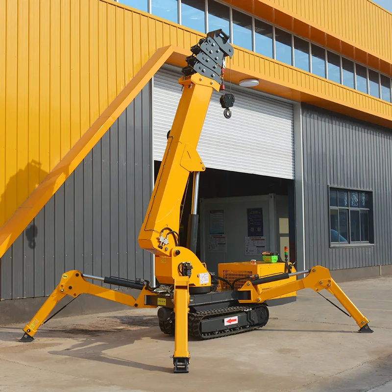 360 Rotating Spider Mini Crane Indoor Electric Other Telescopic Cranes Lifting 11m 14m Wireless Remote Load Indicator Attachment