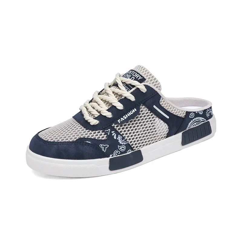 

New mesh half-slippers 39-47 large-sized men's casual sports shoes for spring and summer, breathable loafers and slippers