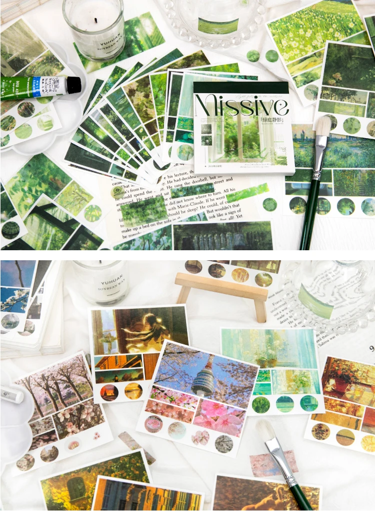 Journal GO 40 Stück Landschafts-Sticker für Scrapbooking, Dekoration, Handgemachte Collage, Junk Journal, Tagebuch, Hintergrundpapier – Detail 13