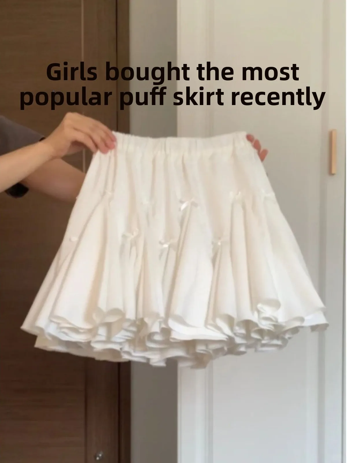 

Юбка-трапеция с завышенной талией и узлом, с дизайном в виде белых бутонов цветов, для женщин, весна-осень, в балетном стиле, многоярусная юбка-кейк