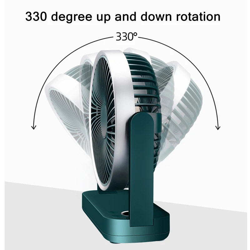 Geekroom USB Aufladbare 5000mAh Batterie Drahtlose Tragbare Luftkühlung Fan Schütteln Kopf 4 Gears Wind Einstellbar Hause Schreibtisch Fan