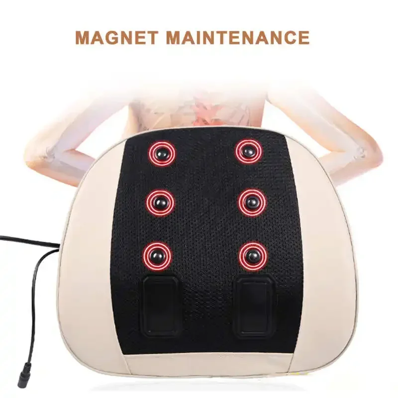 Electric Heating Neck Back Massage Pillow Vibrating Waist Cervical Massager Muscle Relax Relieve Fatigue Lumbar Disc Herniation