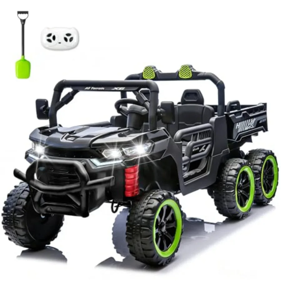 

24V Electric Dump Truck Ride on UTV with 6 Wheels 7mph Speed 2.4G Remote Control Bluetooth Music Player 2 Seater Electric Truck