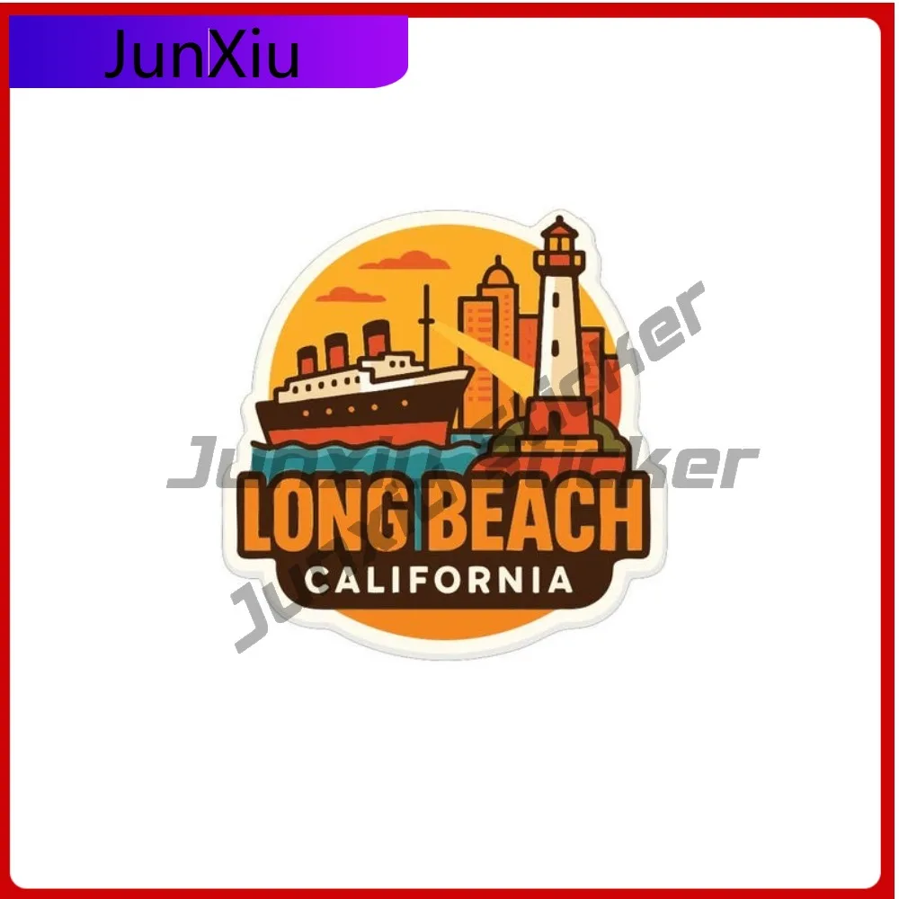 

Long Beach California Sticker Windshield Bumper Truck Electric Vinyl Decal Cover Scratches Decoration Adventure Motorcycle Stick