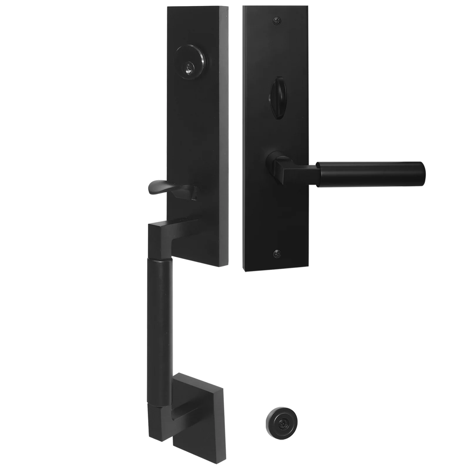 Modern Classic 8019 Split Security Zinc Alloy Door Handle Set Smooth Handle for Exterior Entrance Bathroom Hotel Wood Doors
