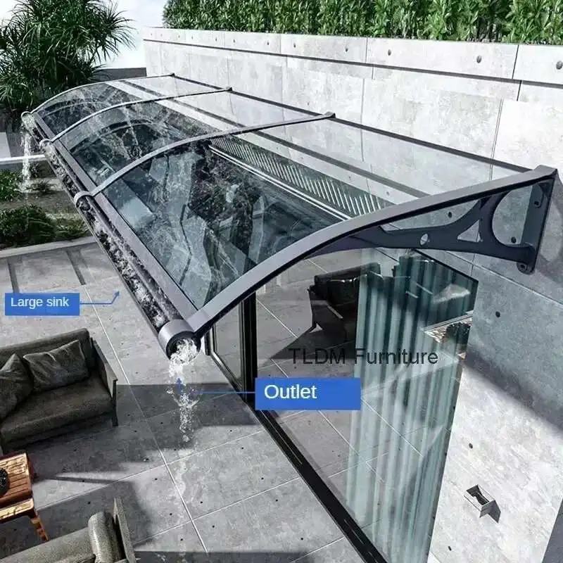 

Creative Aluminum Alloy Awning for Outdoor Silent Rain Awnings Modern Minimalist Household Waterproof Awning for Courtyard