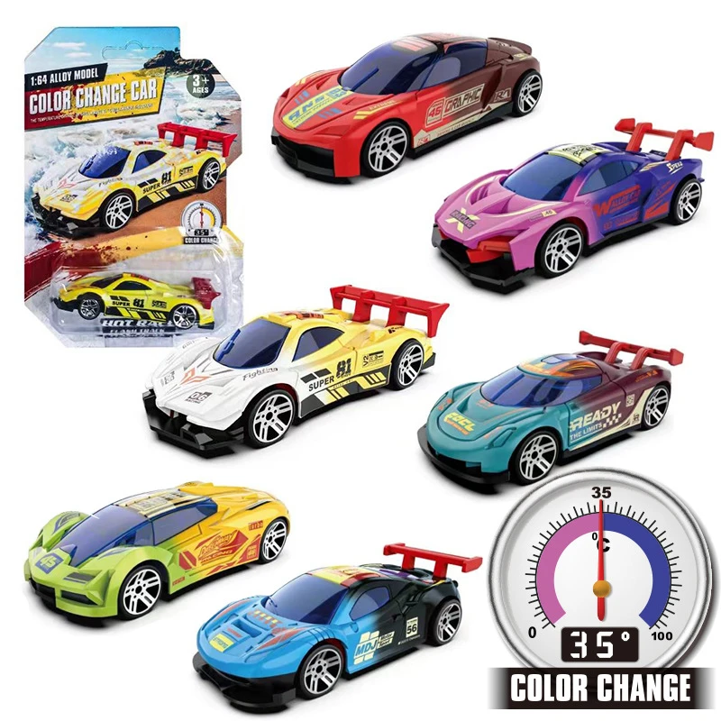 1:64 A Sliding Sports Car That Changes Color When Exposed To Water Toy Series Alloy Car Die Casting Model Collect Ornaments