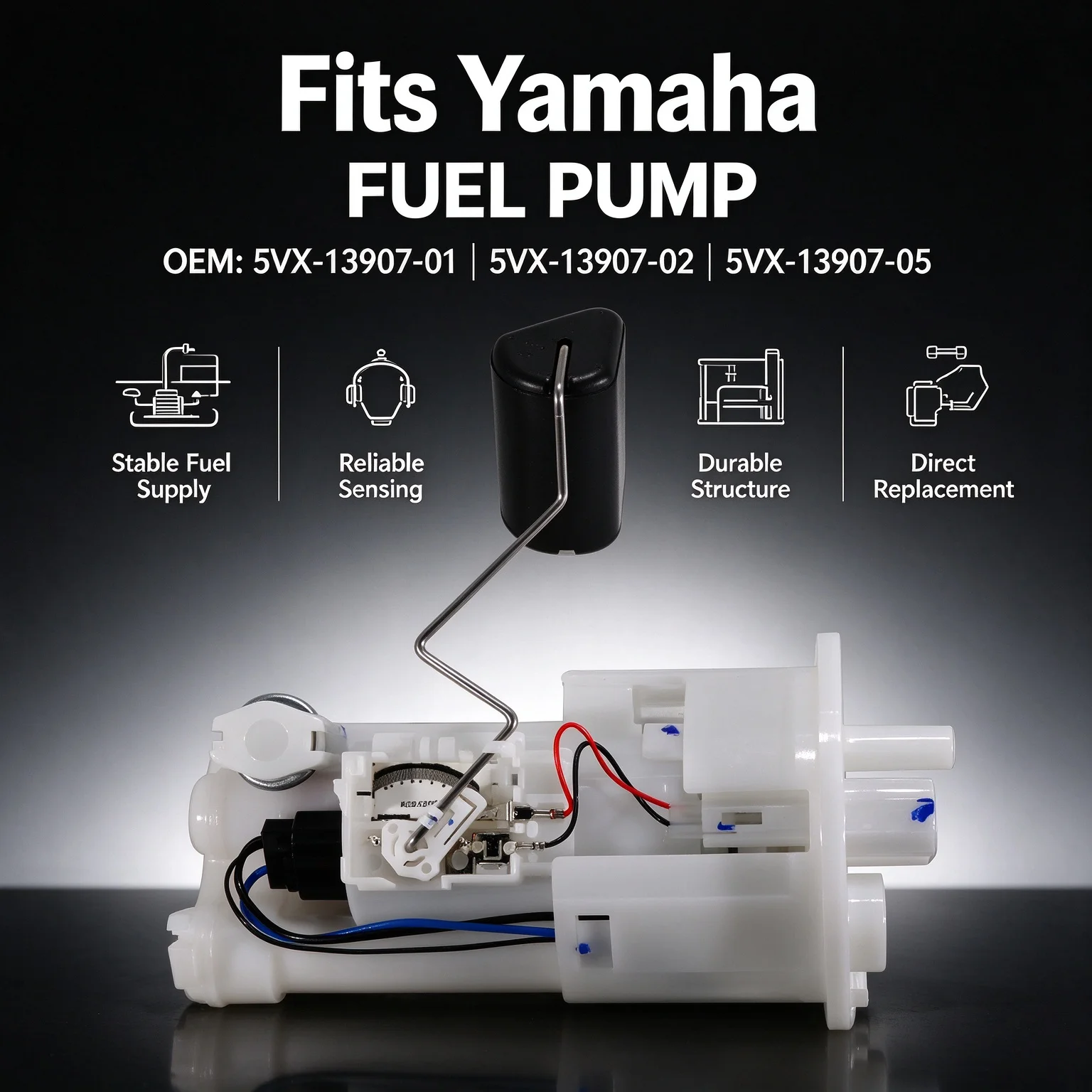 Fuel Pump Assembly Years For Yamaha FZ6N NA NAHG NHGY FZ6 FAZER SAHG ABS 2004-2009 OEM:5VX-13907-01  5VX-13907-02  5VX-13907-05