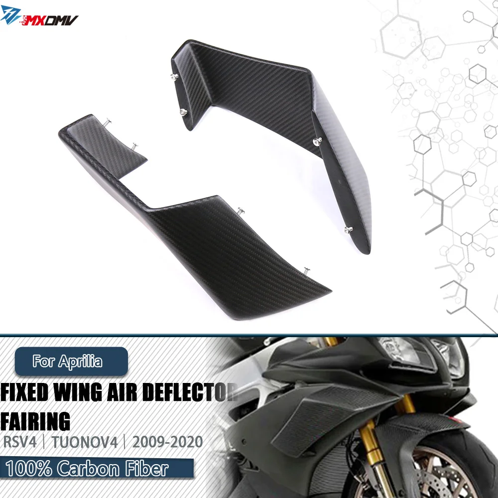 

For Aprilia RSV4 2009-2020 Carbon Fiber Fixed Wing Air Deflector Fairing Motorcycle Aerodynamics Winglets Side Panels