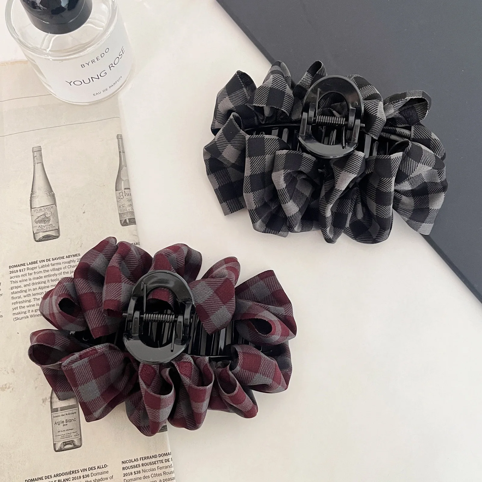 مخلب شعر كبير على شكل فقاعة سحابة منقوش على الطراز الكوري، مشبك شعر أنيق وراقي لظهر الرأس، مناسب للاستخدام اليومي #3