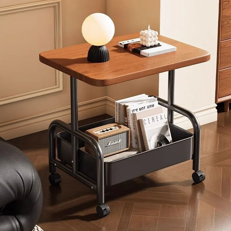 

Mobile coffee table storage rack, bedroom living room small table, living room sofa side table, bedroom storage bedside table