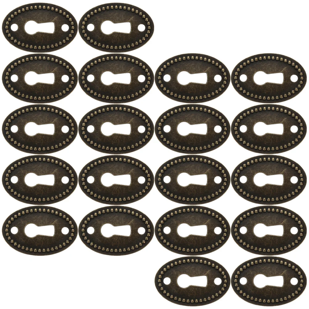 

24 Pcs Key Drawer Furniture Hardware Decorative Keyhole Covers Frame Modern Insert Oval Zinc Alloy for Doors