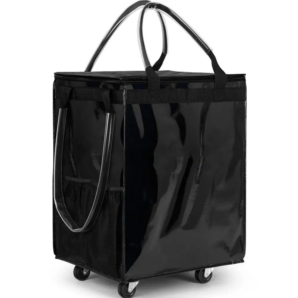 1PCS Large Capacity Organiser Foldable Rolling Shopping Organiser with Wheels Reusable Shopping Bag with Wheels Zipper Shopping