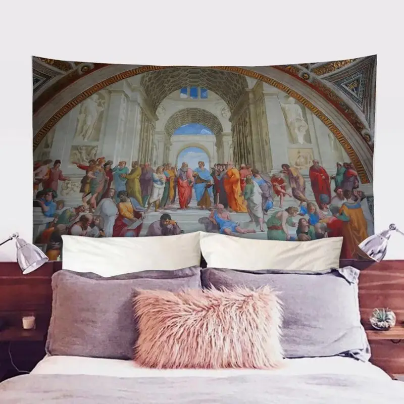 VIKAMA Vintage Baroque Angel Tapestry Rococo Cherub God Figure Cloud Scenery Classic Fine Art Wall Art for Soft Girl Room Decor