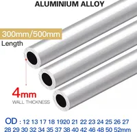 Aluminium Pipe 4mm Thickness  12-52mm OD Straight 300mm 500mm Long Round 6063 Aluminum Alloy Tube