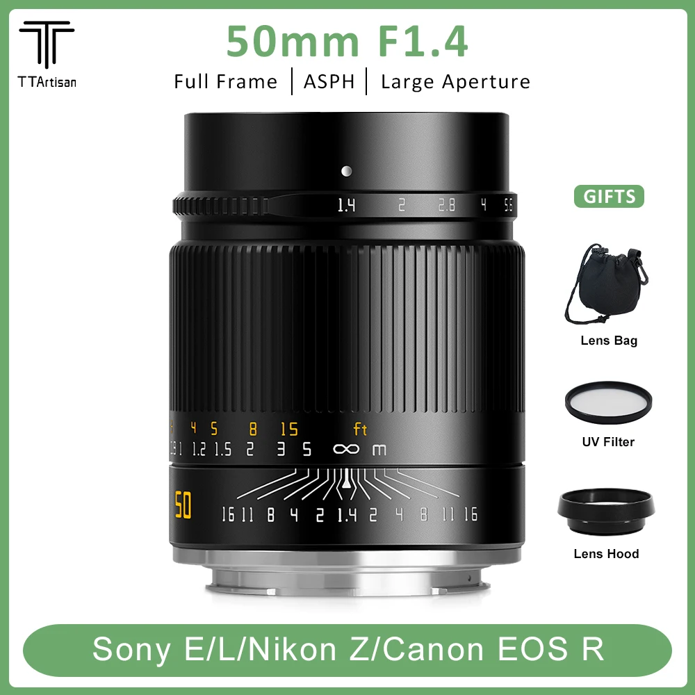 

TTArtisan 50mm F1.4 Full Frame Large Aperture Lens for Sony E Canon RF Nikon Z Sigma L Leica L Large Aperture Portrait Lens