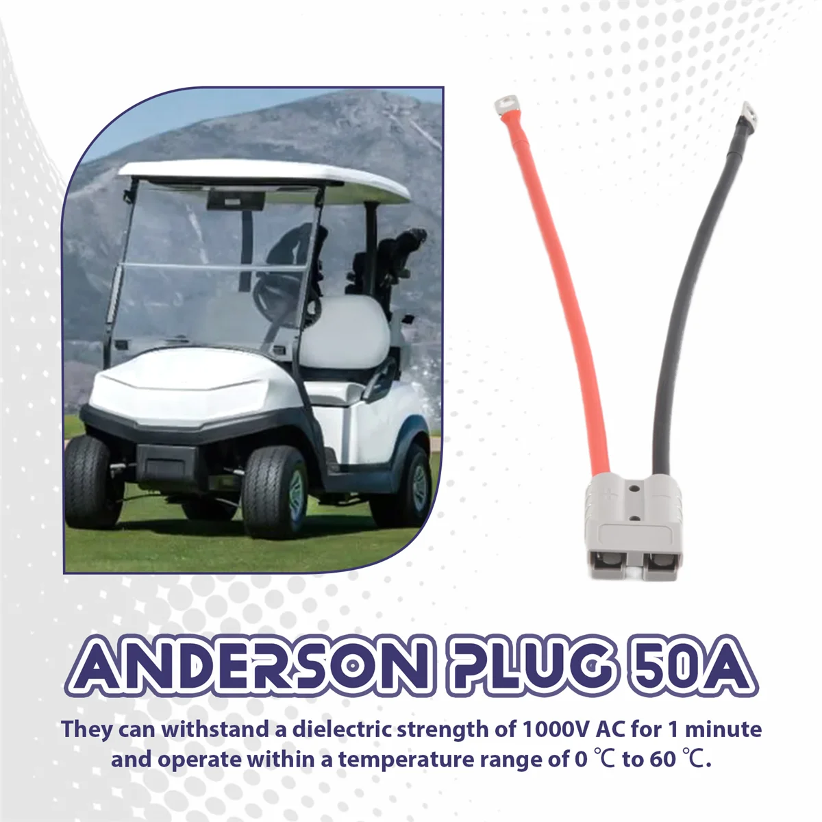 

Комплект разъемов HLES Anderson 50A, вилка Anderson, 8 кабелей для аккумуляторов 30 см, водонепроницаемые быстрые разъемы для Lifepo4