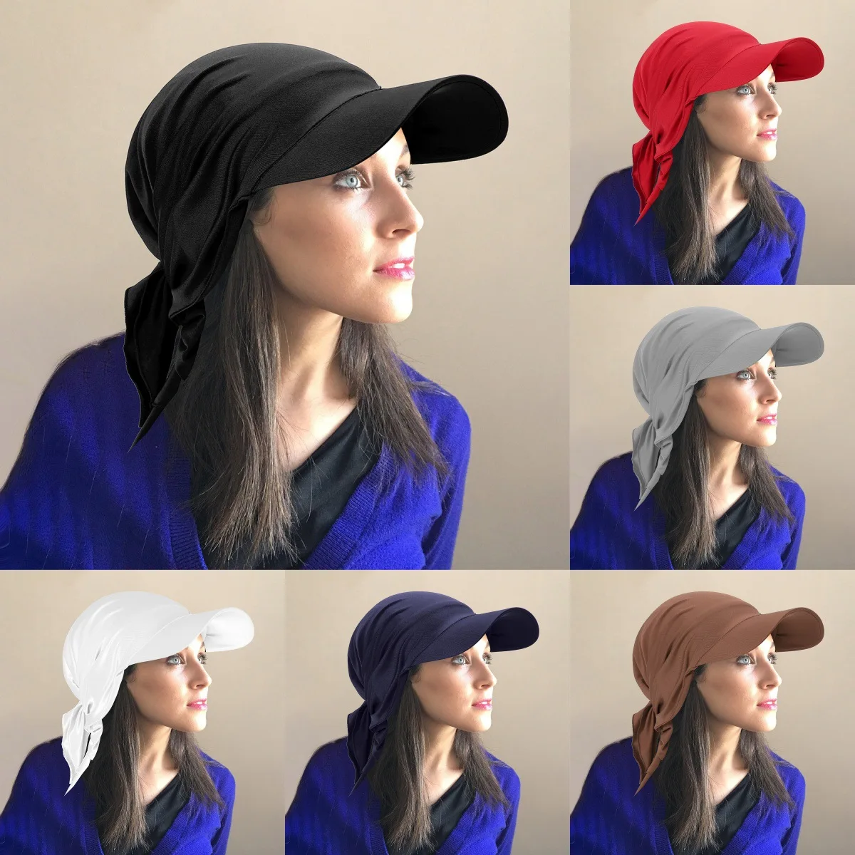 Summer Outdoor Caps for Women Headscarf Muslim Turban Hats Islamic Baseball Cap Wide Brim Bandanas Headband Turbante Mujer