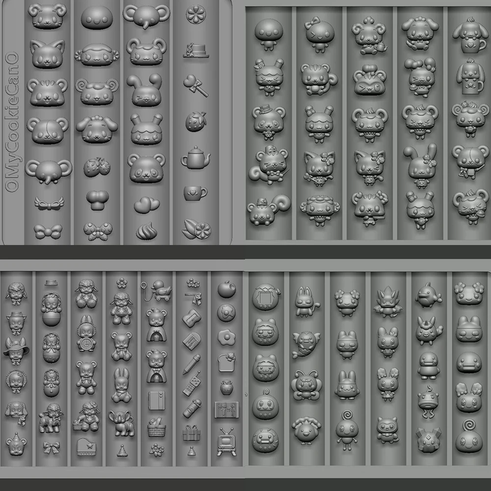 

Cartoon Animal 3D Acrylic Nail Silicone Art Mold Flower Butterfly Bowknot Apple Tableware Snake Mushroom Nail Art Templates Mold