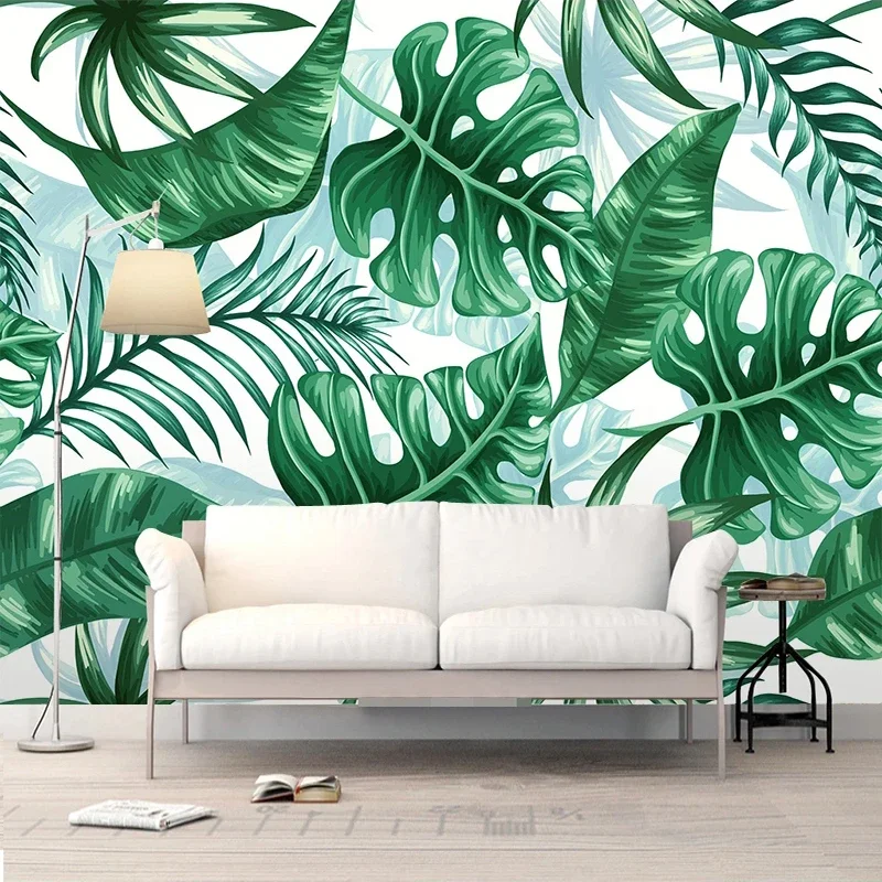 Custom 3D Papel De Pared Photo Wallpaper Plant Green Leaves Decor Wall Painting Pastoral Living Room Bedroom TV Background Mural