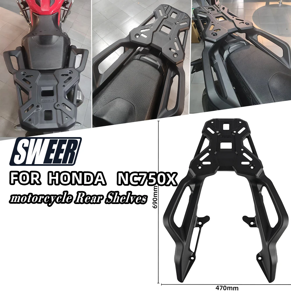 Suitable for Honda NC750X Motorcycle Aluminum Alloy Trunk Rack Integrated Rear Shelf High Load-Bearing Luggage 21-26 Years