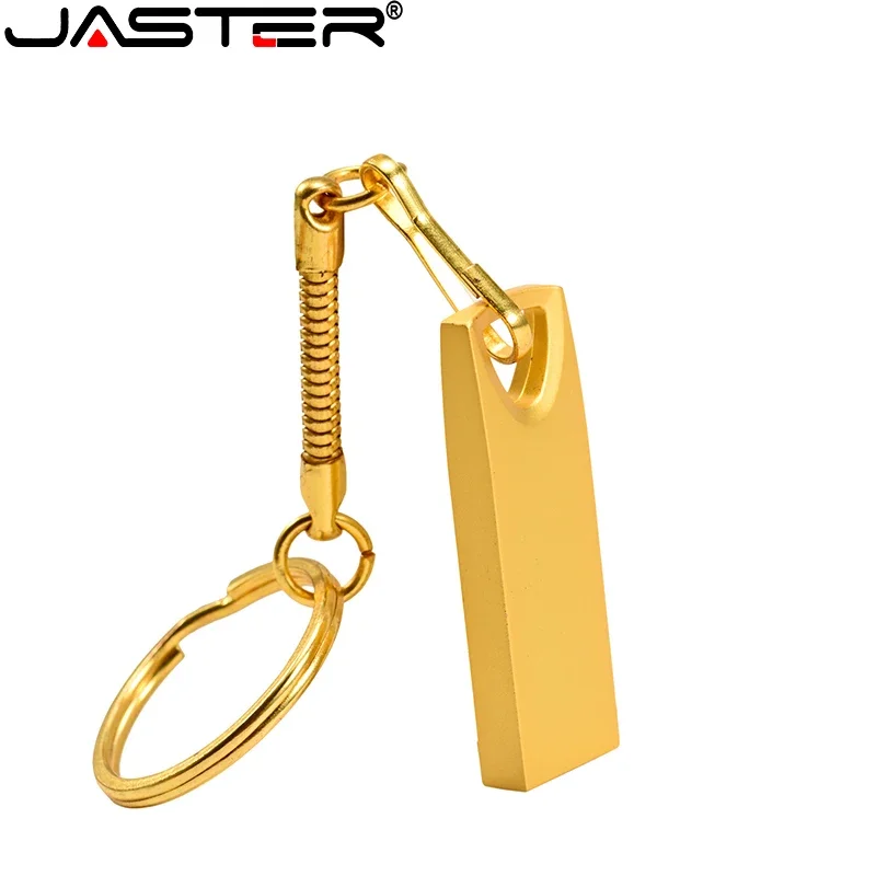 Golden Metal USB Flash Drive 64GB Creative Business Gifts Memory Stick Mini Pen Drive 32GB Free Key Chain Pendrive Usb Stick 16G