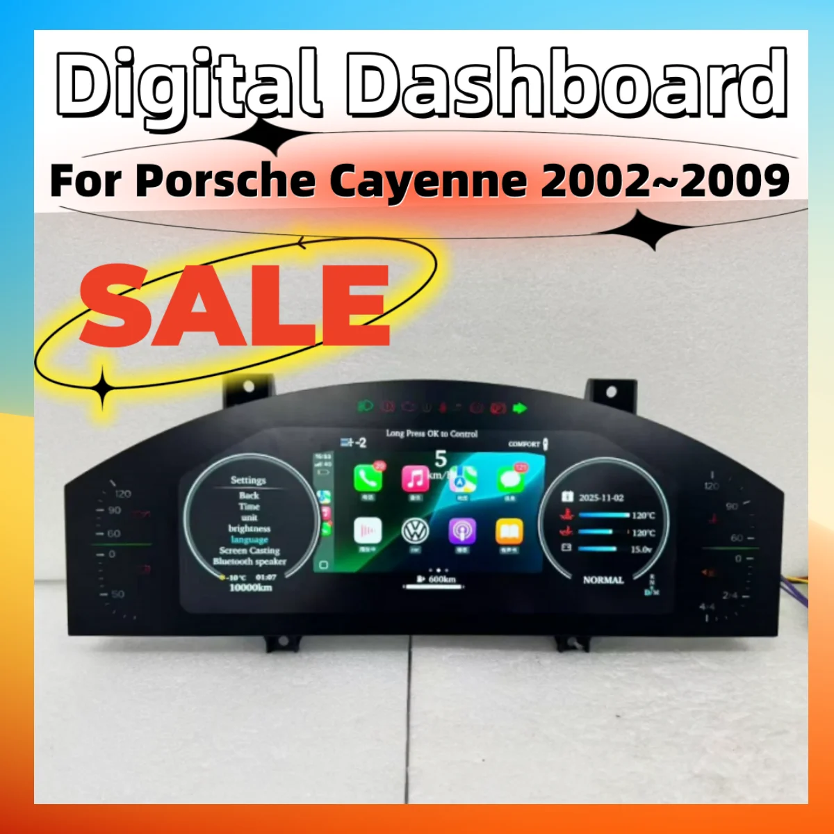 No programming required For Porsche Cayenne 2002~2009 Digital Performance Display Dashboard DenaliDigital Instrument Cluster