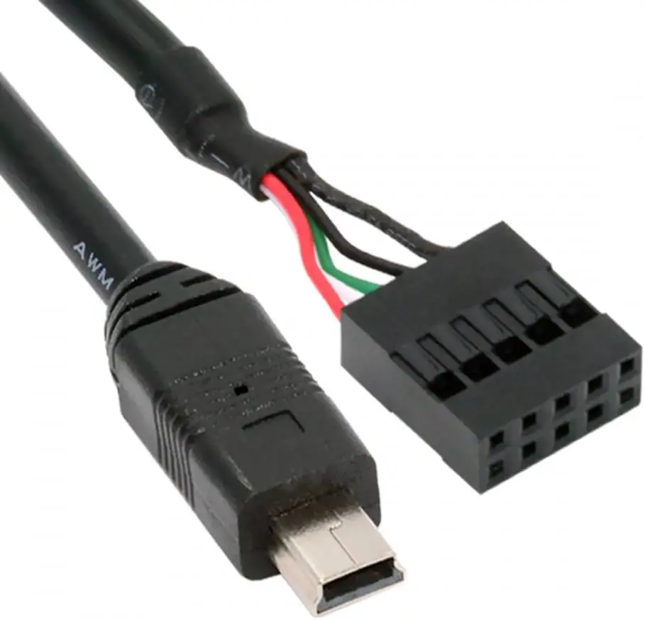JoniSerl Cable USB 2.0 Motherboard 9pin 10pin Header to Mini USB 5Pin Cable 50cm for Mini Monitor Sensor Panel Camera