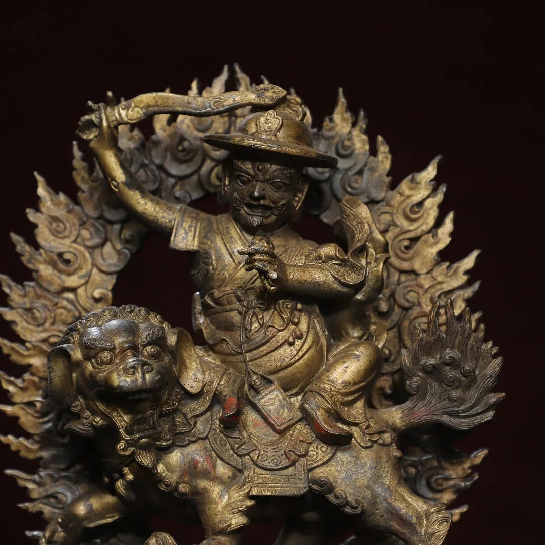 Home Worship of Religious Buddha Statues Copper and Gold [Tibetan Protectorate] Buddha Statues Size: Height 29cm, Width 24cm