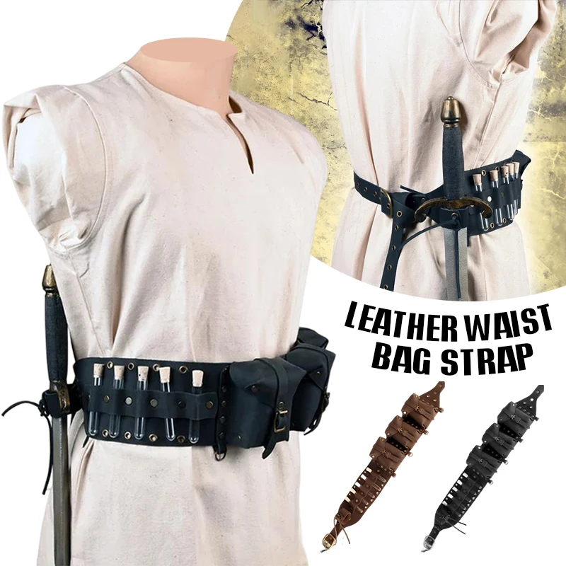 

Medieval Renaissance Alchemist Sword Belt Pouch Witch Wizard Cosplay Costume Potion Bottle Bag Steampunk Accessory LARP Props