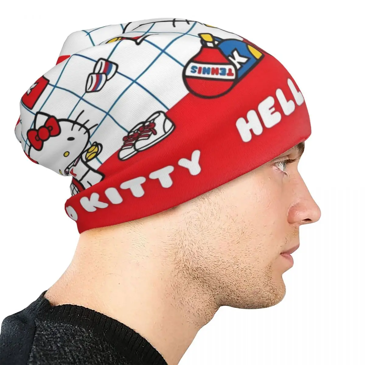 قبعات Hello Kitty Tennis Day الرائعة للجنسين في الهواء الطلق Skullies Beanies قبعات صيفية دافئة لغطاء الرأس #4